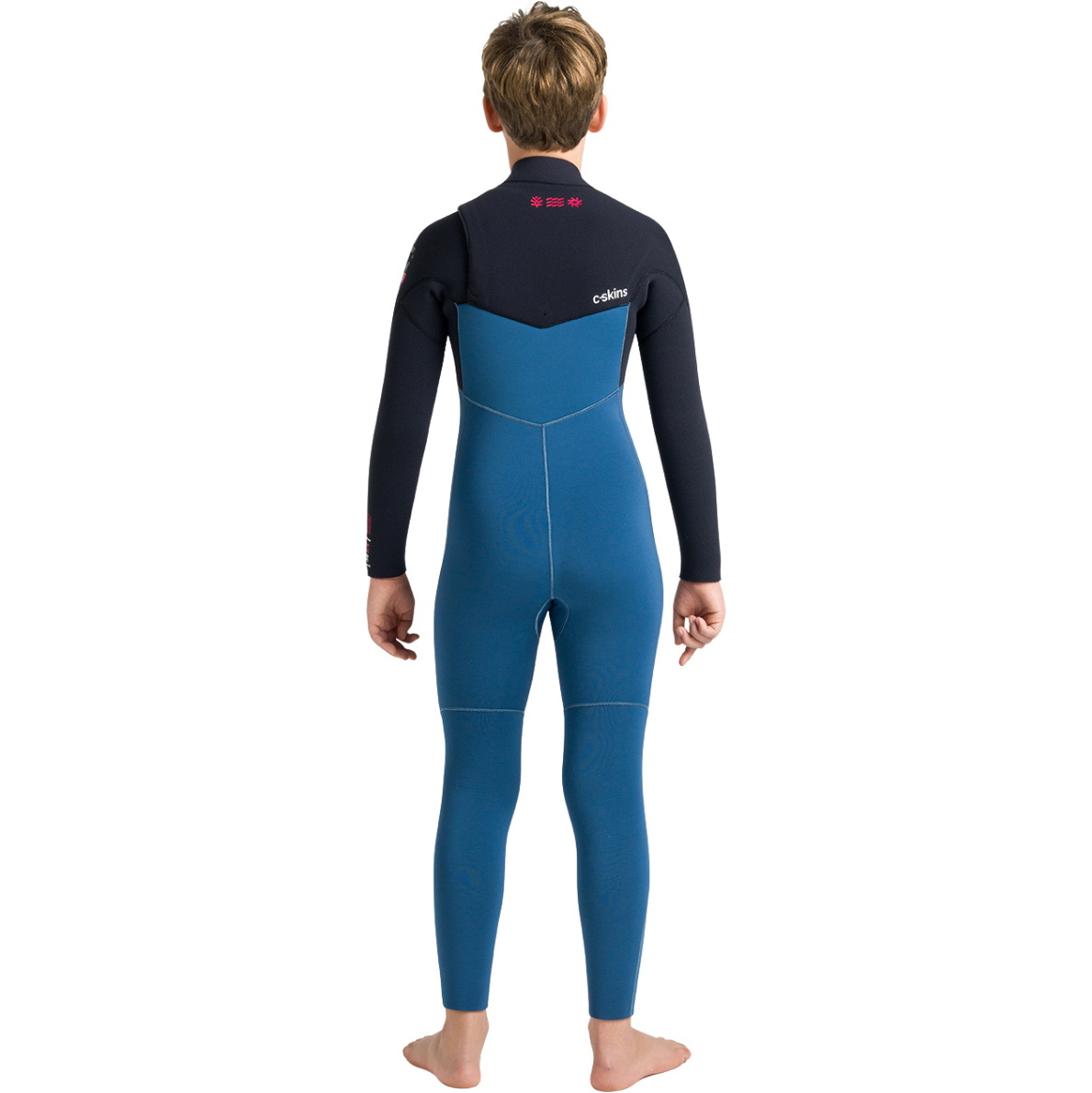 2026 C-Skins Junior Nuwave Session 5/4mm Chest Zip Wetsuit CSE54JC - Legion Blue / Black / Red